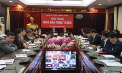 Giao ban trực tuyến Ngành Tổ chức xây dựng Đảng tháng 12 năm 2017